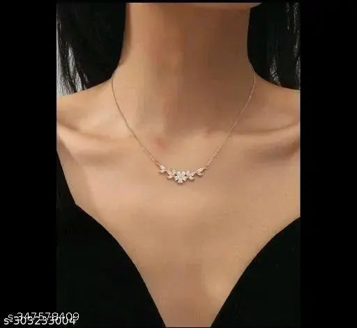Gold Plated Chain Necklace For Girls / Women Stylish Dailywear 18 Inches