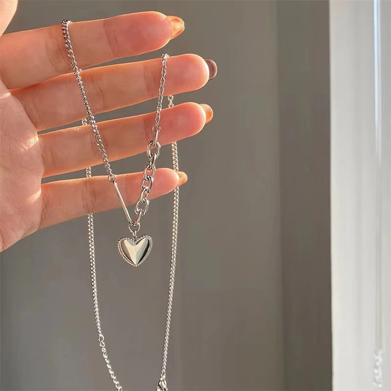 Nayaara:104 Cute Heart Neckless Pack of 3 + One FREE