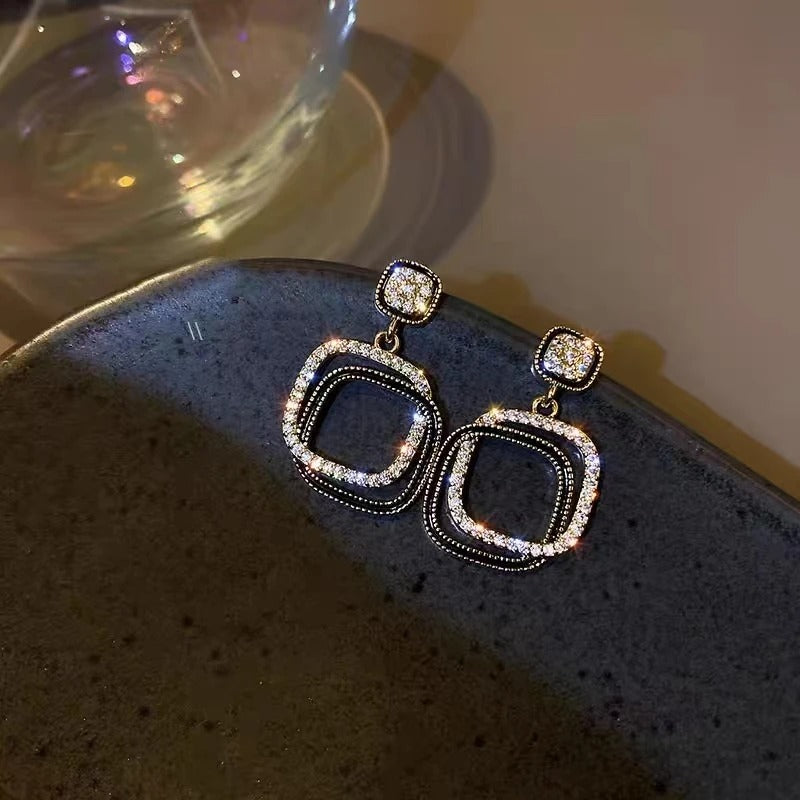 FS-ERS9N85 - Stones Square Earrings