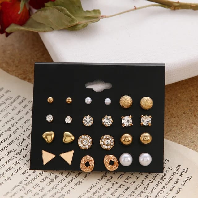 Model 55 Set Of 12 Studs (Two Sets Silver and Gold 24 Studs)