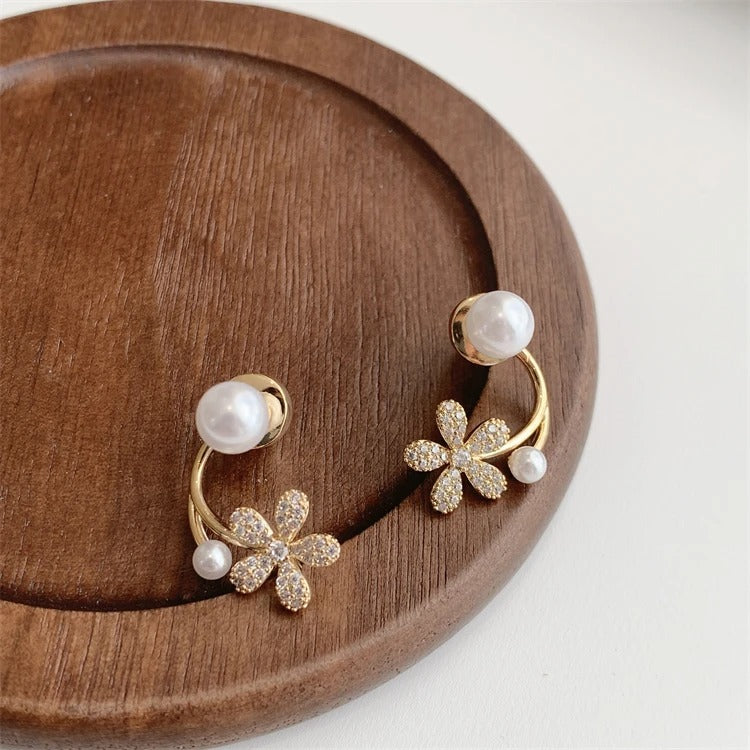 FS-ERS9N2 - Trendy Flower Style Stud Earrings