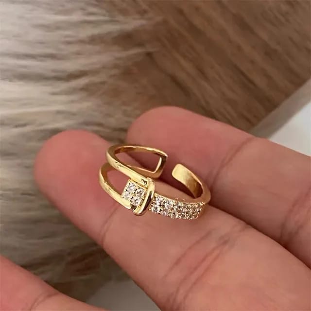 Model 224 New Golden Crystal Ring