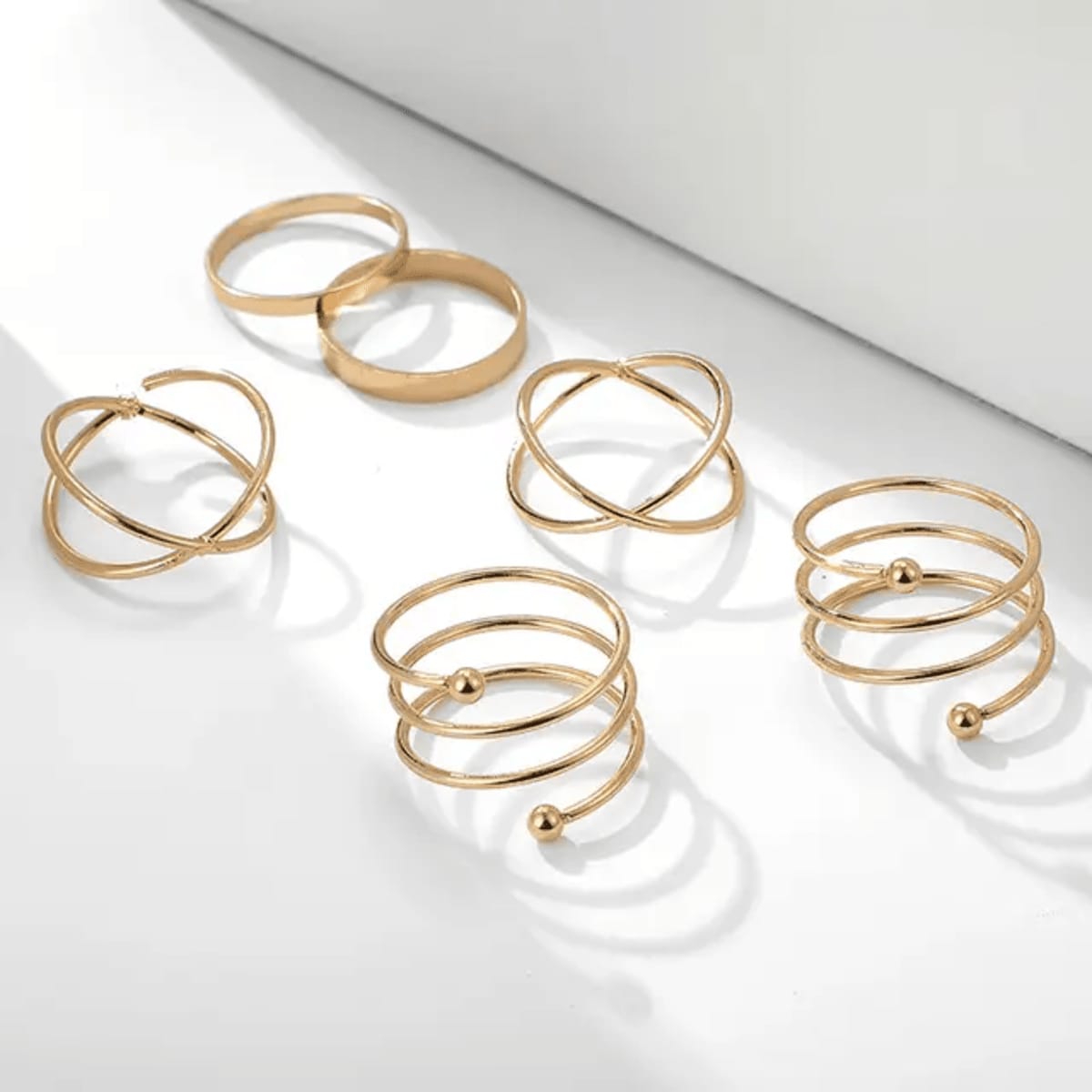 Model 119 Set of 6 Rings Trending Korean rings