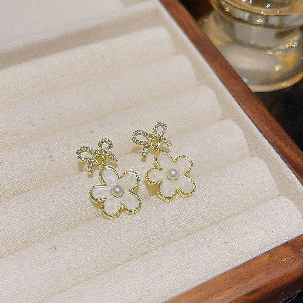 FS-ERS9NB51 - Bow & Flower Earrings