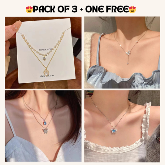 Nayaara:101 Butterflies Neckless Pack of 3 + One FREE