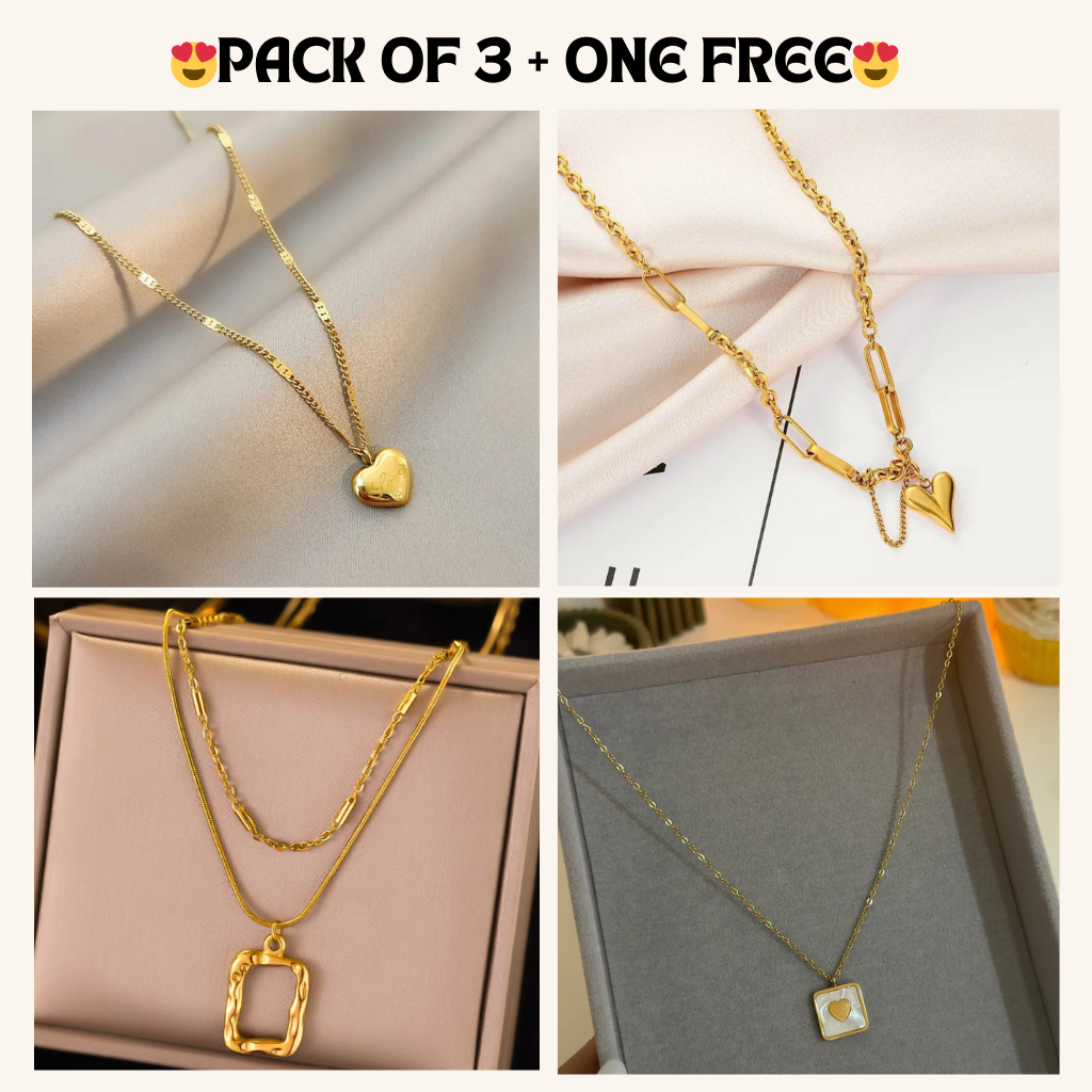 Nayaara:105 Anti Tarnish Neckless Pack of 3 + One FREE