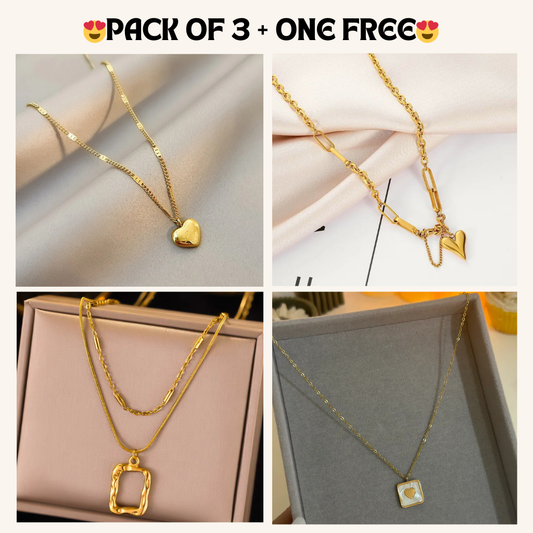 Nayaara:105 Anti Tarnish Neckless Pack of 3 + One FREE