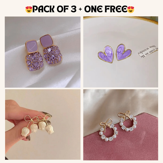 Korean Earrings Model 40,139,319,18 Nayaara Set of 3 + One Free