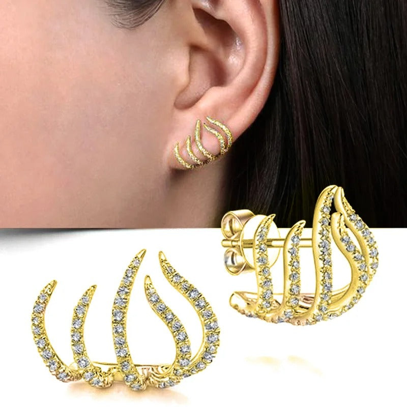 FS-ERS9NB83 - Gold Claw Stud Earrings