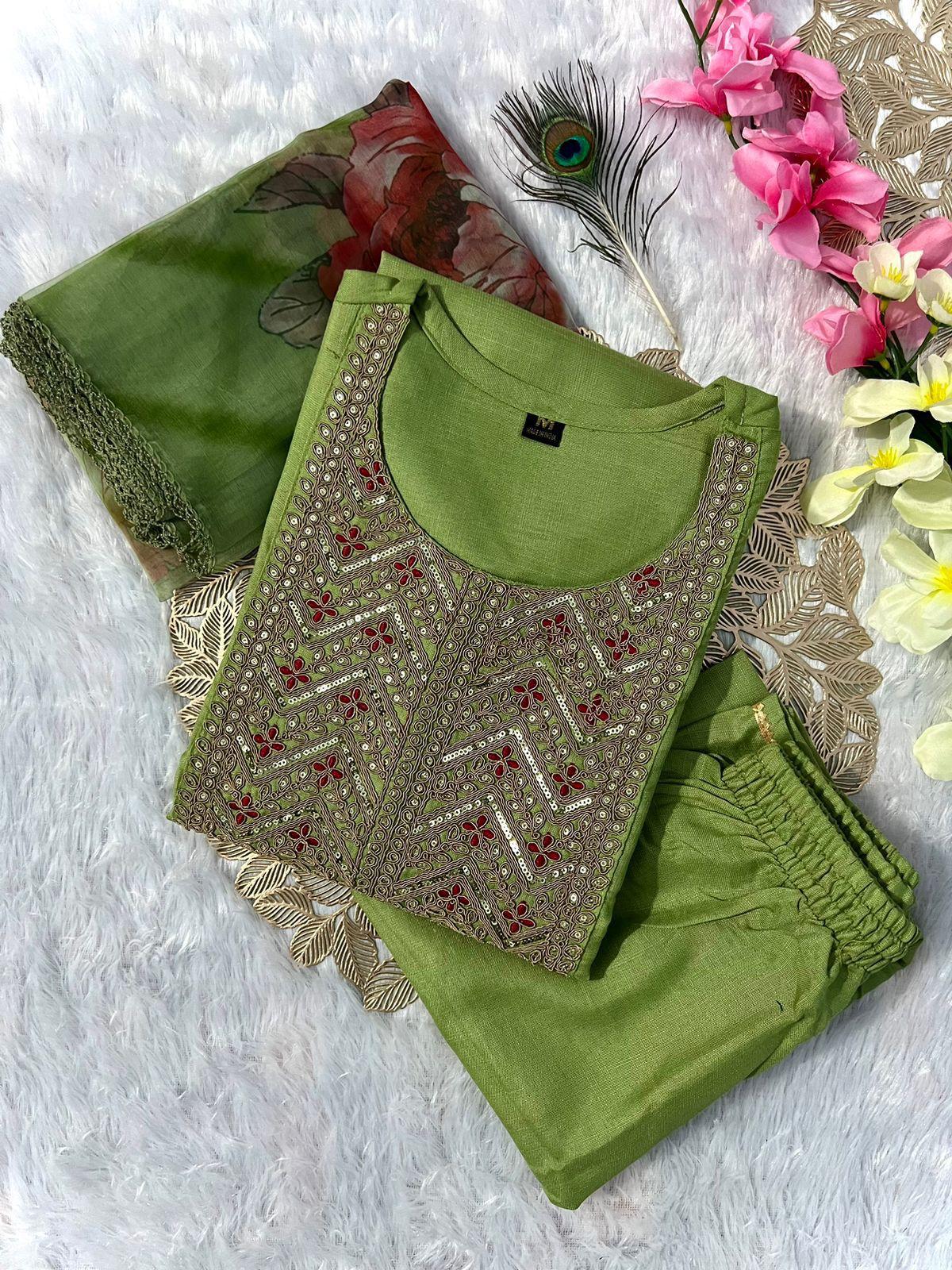 FS : 3329 New Designers Kurti Pent Dupatta Set