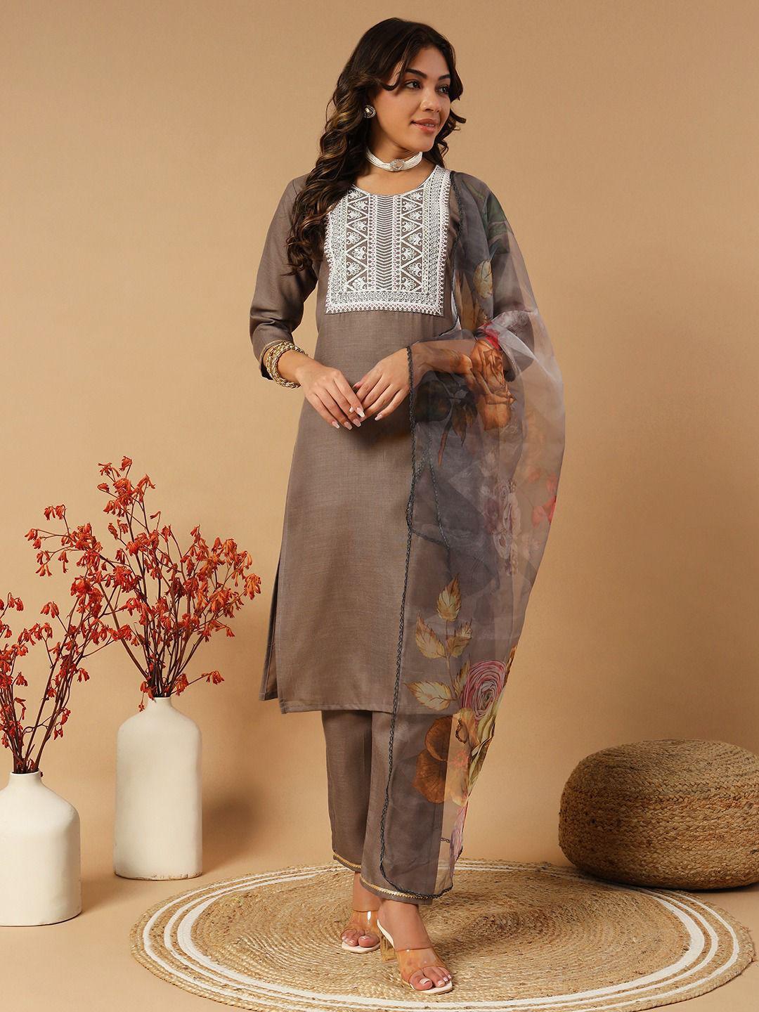 FS : 3329 New Designers Kurti Pent Dupatta Set