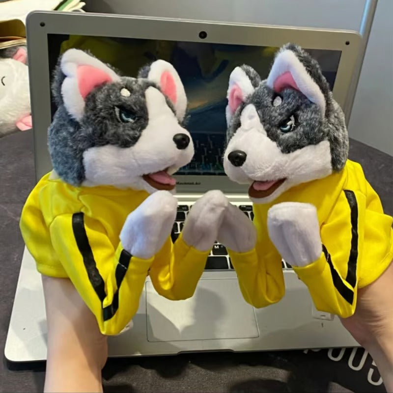 Kung Fu Animal toy Husky Gloves Doll Children's Game Plush Toys