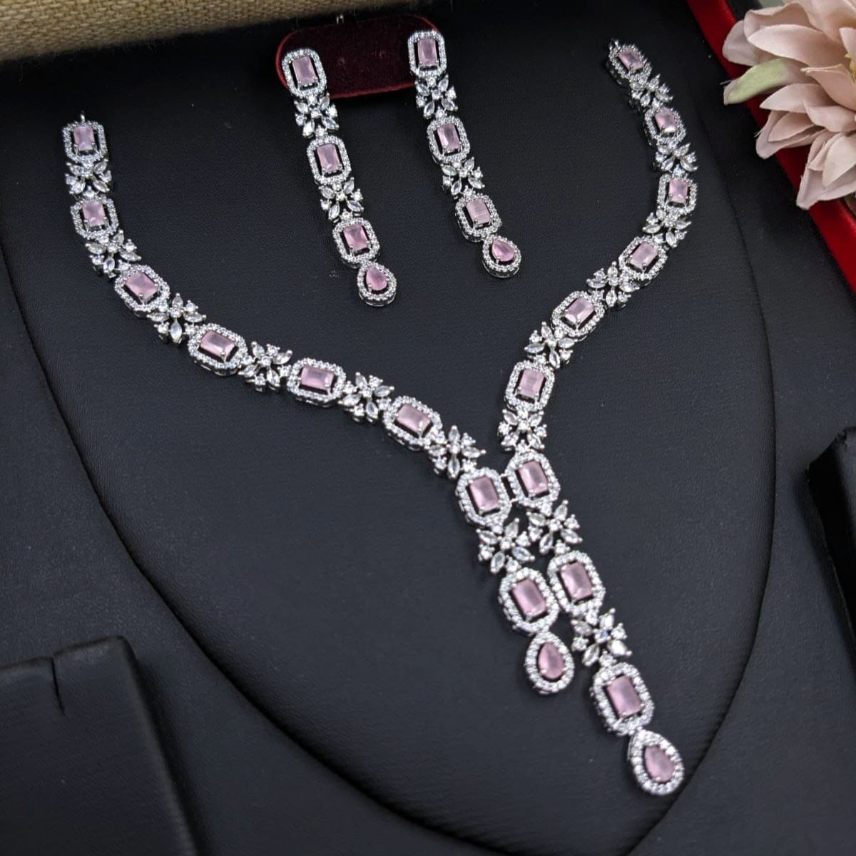 Premium Quality CZ Necklace Set for Women | Elegant Diamond Look Bridal Jewelry by Nayaara