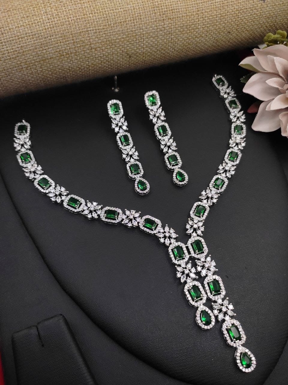 Premium Quality CZ Necklace Set for Women | Elegant Diamond Look Bridal Jewelry by Nayaara
