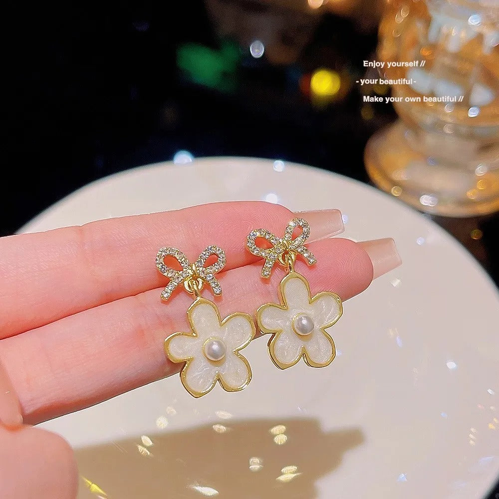 FS-ERS9NB51 - Bow & Flower Earrings