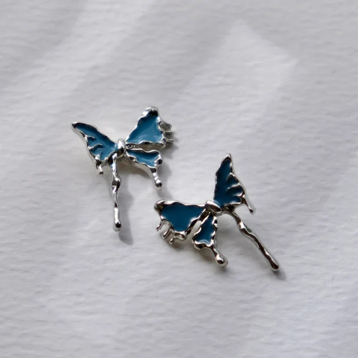 FS-ERS9NB35 - Mini Blue Butterfly Studs