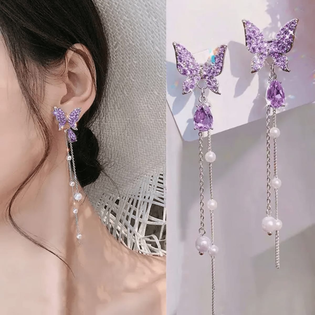 Korean Earrings Model 35,66,325,144 Nayaara Set of 3 + One Free