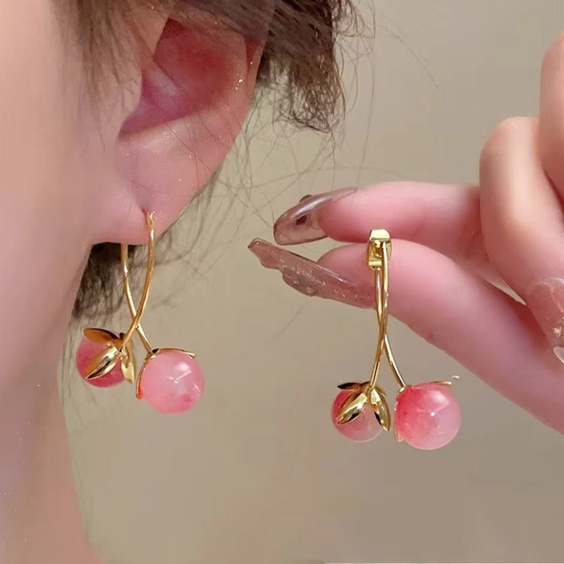 FS-ERS9NB99 - Cherry Earrings (Can Be Worn In Many Styles)