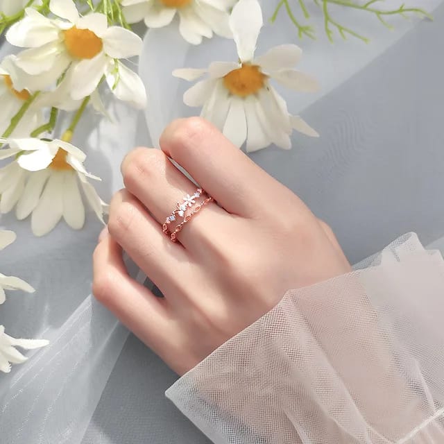 Model 230 Rosegold Little Flower Bloosom Korean Ring