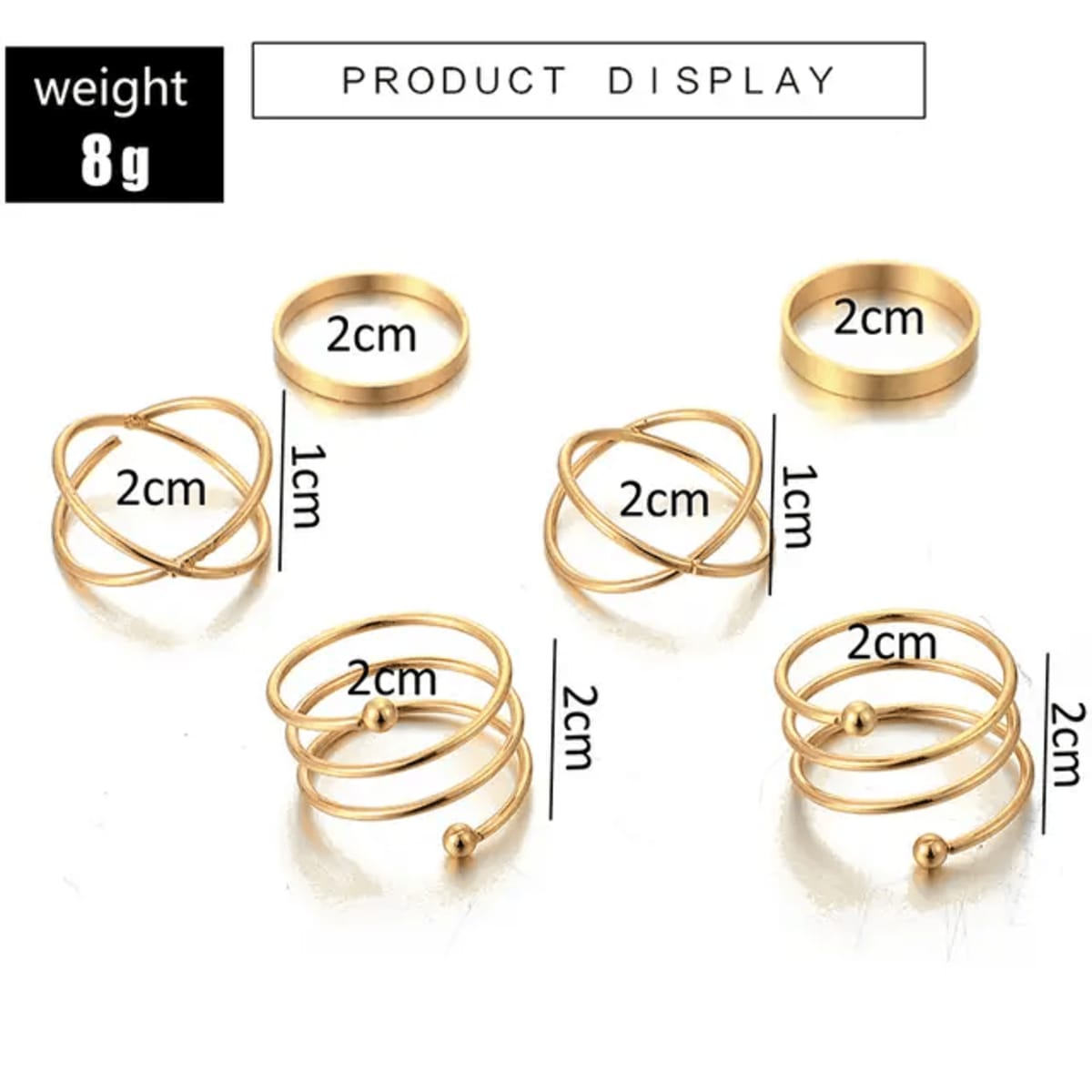 Model 119 Set of 6 Rings Trending Korean rings