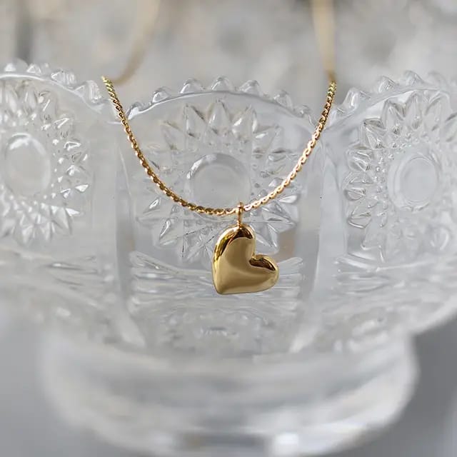 Model No. 360 Gold Plated Heart Shape Pendant Necklace