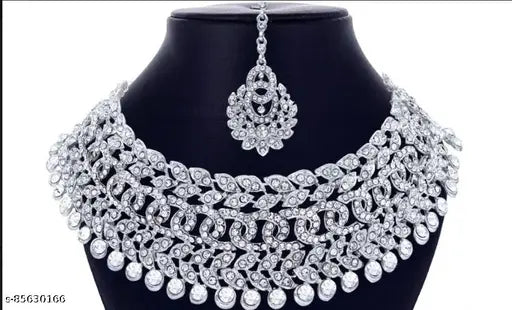 Rhodium Plated Jewellery Set White Austrian Diamond