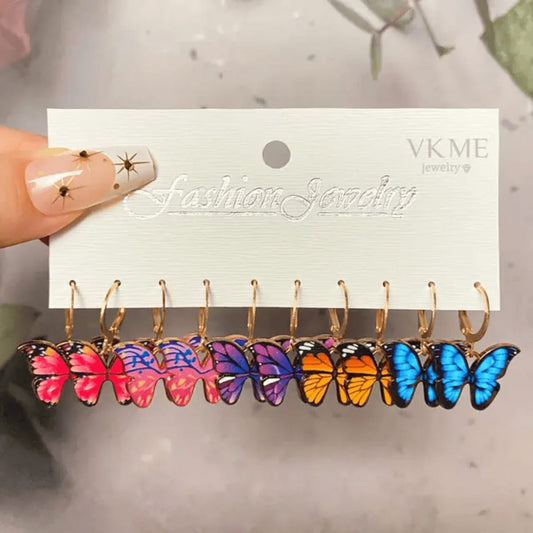 Model 126 Multiple Colour Korean Butterfly Stud Earring