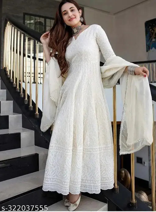 Anarkali chicken kurti with dupatta