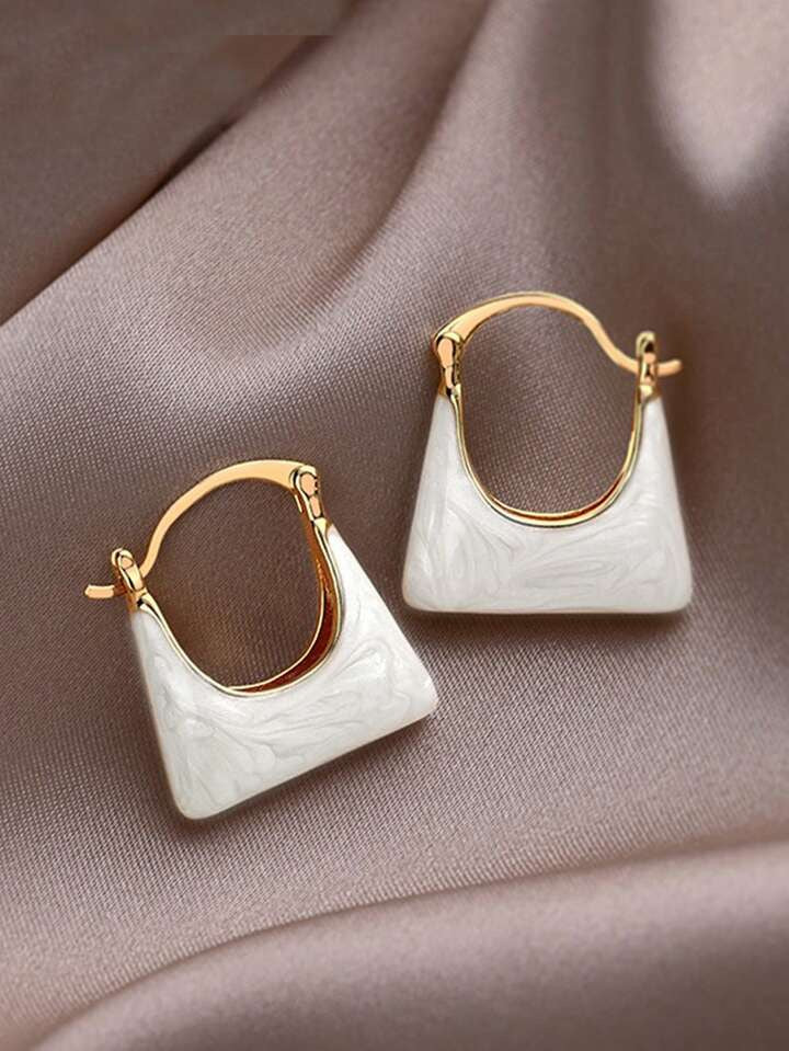 FS-ERS9N172 - Enamelled Bag Shape Earrings