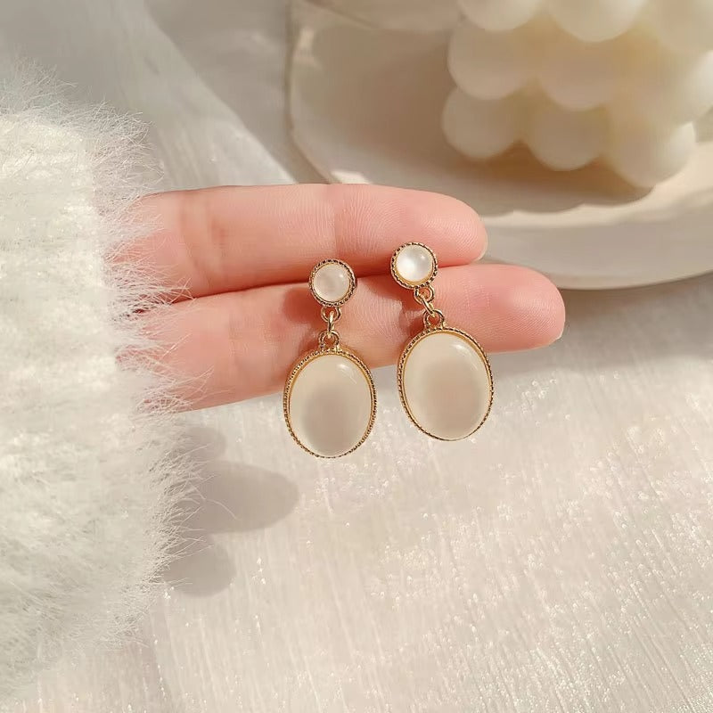 FS-ERS9NC - Opal Oval Drop Earring