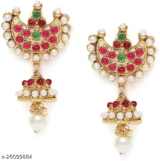 Woman's Jewelry Set with Red & Green Stones