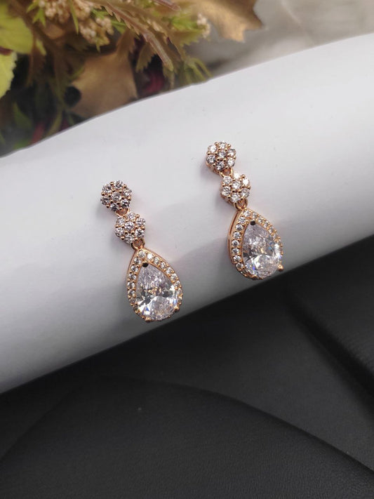 Premium cz earrings with mother of pearl