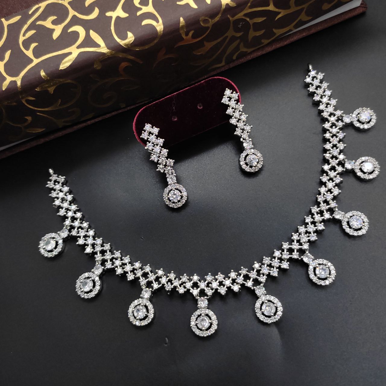 Premium cz Dimond neckless set