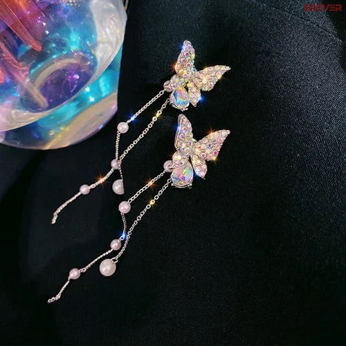 FS-ERS9N31 - Dazzling Butterfly Long Earrings