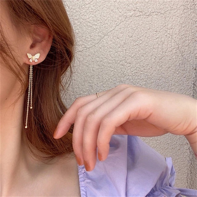 Butterfly Studs+Long Earrings