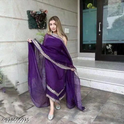 Latest Georgette Embroidery Dupatta Set