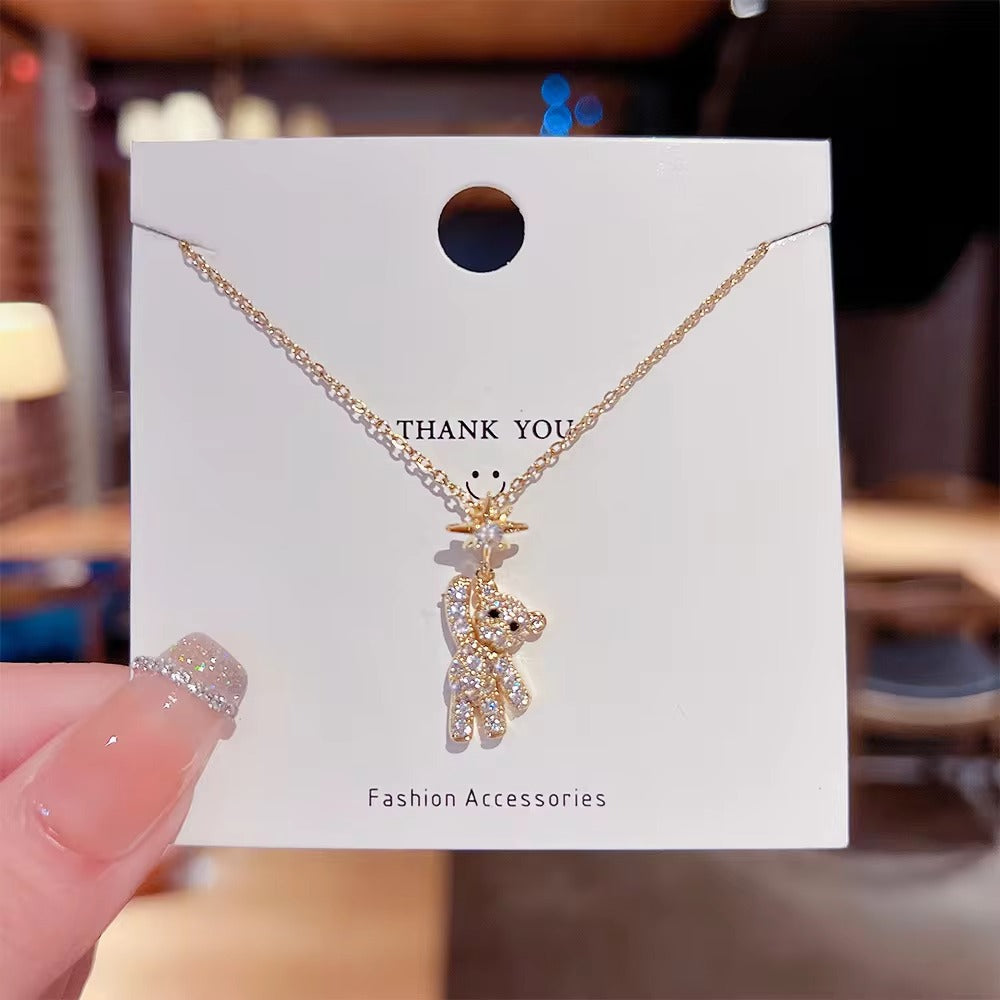 FS-NCKS7S15 - Teddy Bear Chain Pendant Necklace