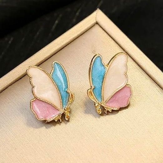 FS-ERS9N84 - Enamelled Butterfly Studs