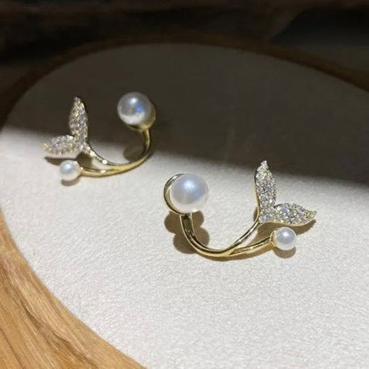 FS-ERS9N91 - Stone Fishtail Studs Earrings