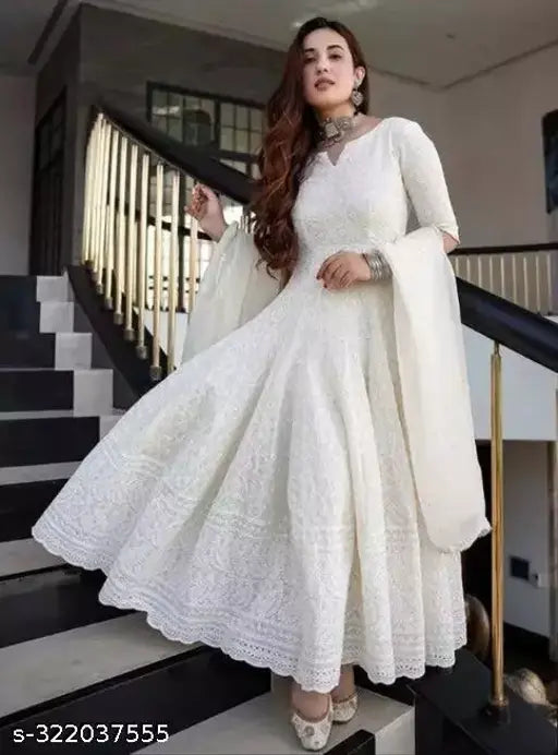 Anarkali chicken kurti with dupatta