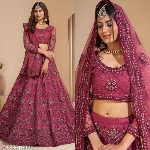 Embroidered Lehenga & Choli Set with Dupatta