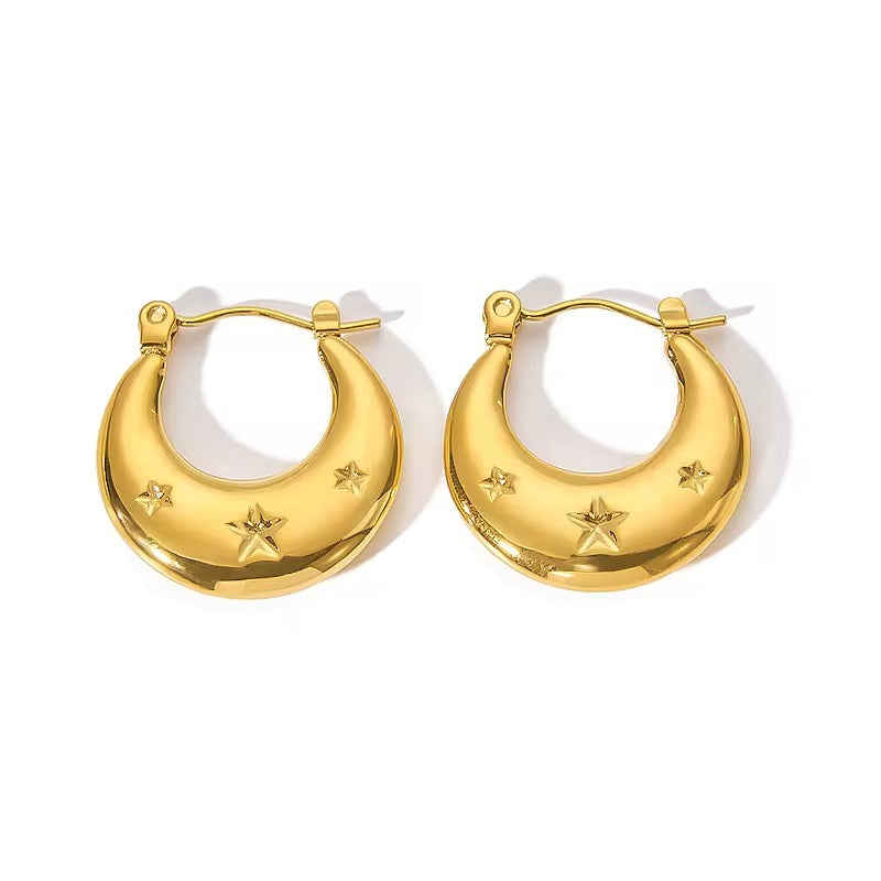 FS-ERS4SSA2 - Star Mark Hoop Earrings