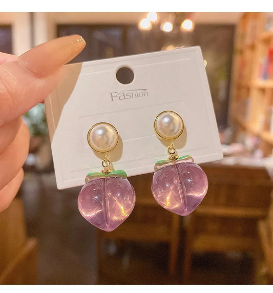 FS-ERS9N127 - Quirky Peach Earrings