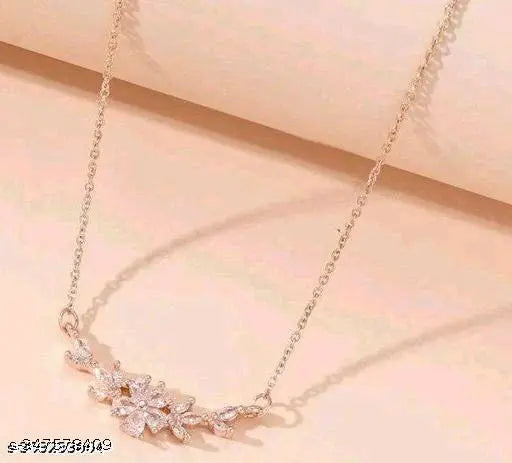 Gold Plated Chain Necklace For Girls / Women Stylish Dailywear 18 Inches
