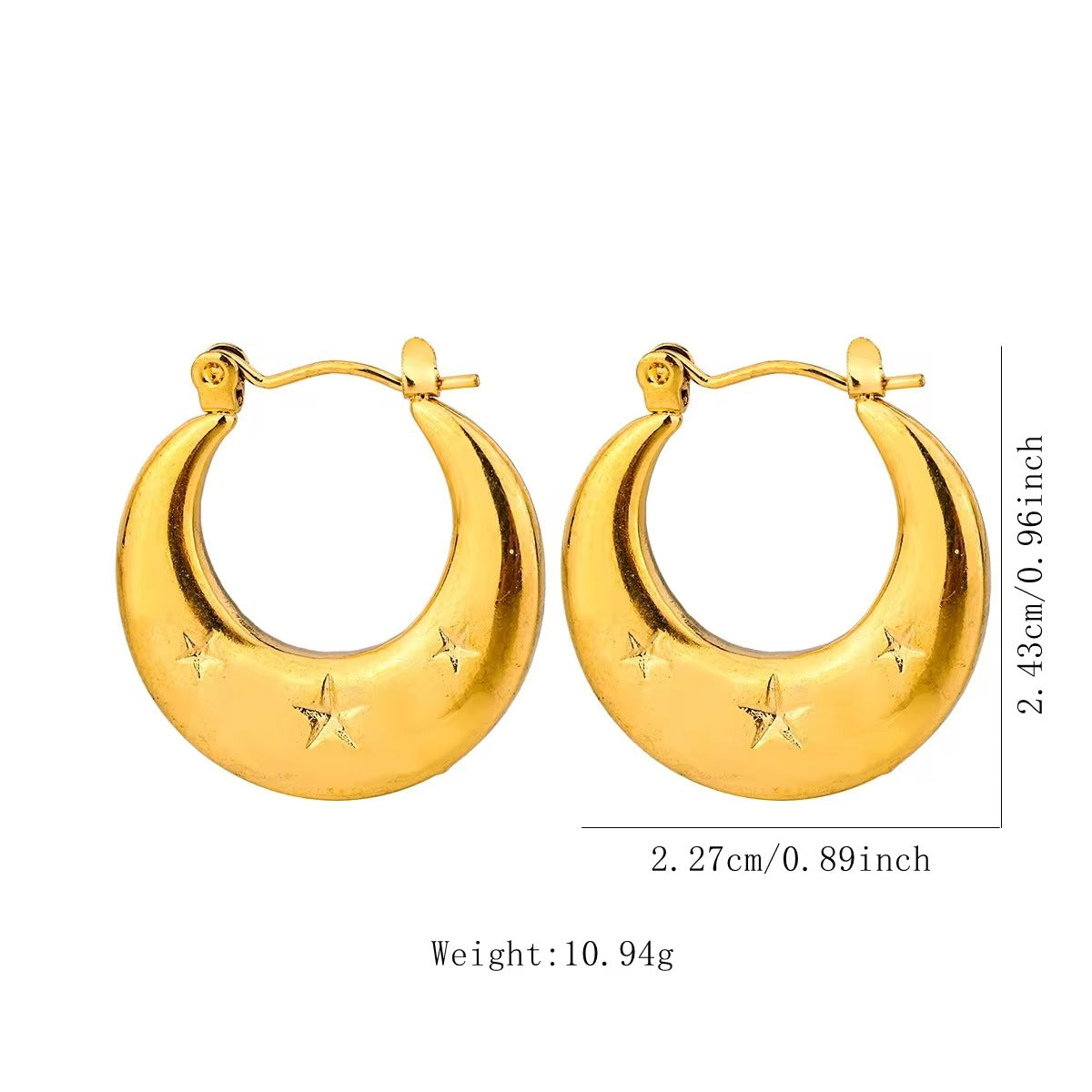 FS-ERS4SSA2 - Star Mark Hoop Earrings