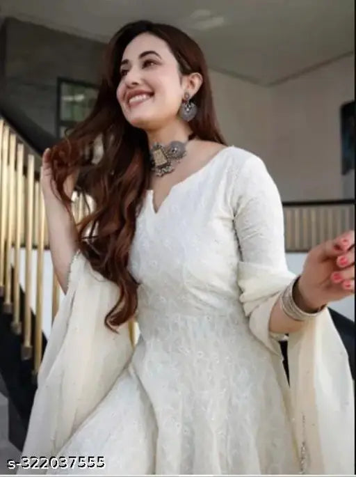 Anarkali chicken kurti with dupatta