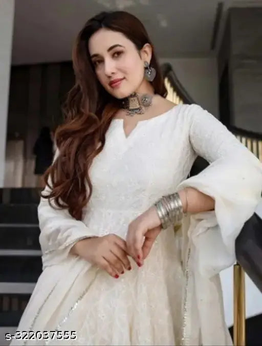 Anarkali chicken kurti with dupatta